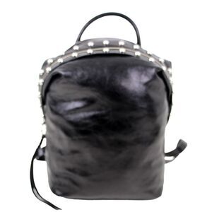 REBECCA MINKOFF BLACK GENUINE LEATHER BACKPACK CONVERTIBLE SHOULDER BAG PURSE